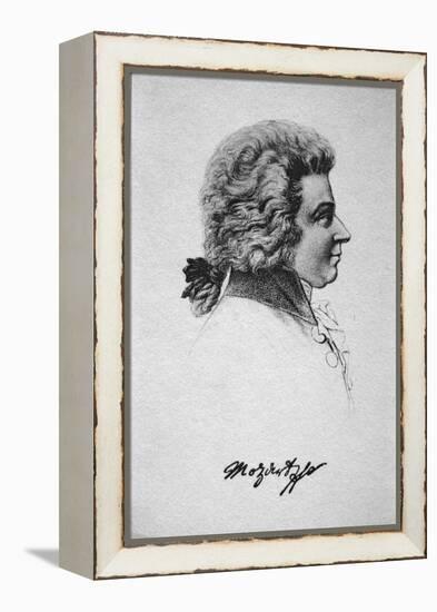 Portrait of Wolfgang Amadeus Mozart-French School-Framed Premier Image Canvas