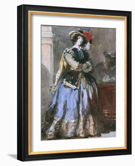 Portrait of Woman, 19th Century-Eugene Louis Lami-Framed Giclee Print