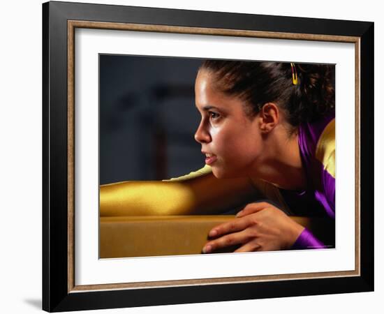 Portrait of Woman Gymnast-David Scott-Framed Photographic Print