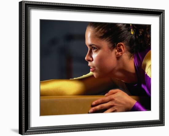 Portrait of Woman Gymnast-David Scott-Framed Photographic Print