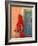 Portrait of Woman in Red Sari Against School Wall, Jodhpur, Rajasthan, India-Bill Bachmann-Framed Photographic Print