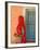 Portrait of Woman in Red Sari Against School Wall, Jodhpur, Rajasthan, India-Bill Bachmann-Framed Photographic Print