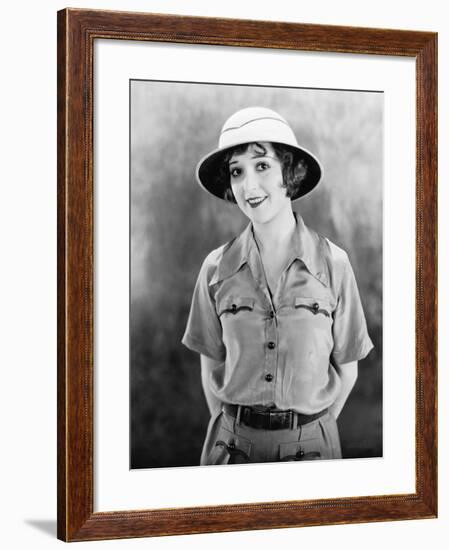 Portrait of Woman in Safari Clothes-null-Framed Photo