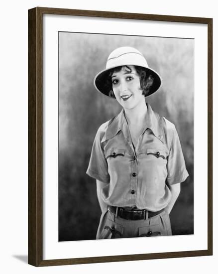 Portrait of Woman in Safari Clothes-null-Framed Photo