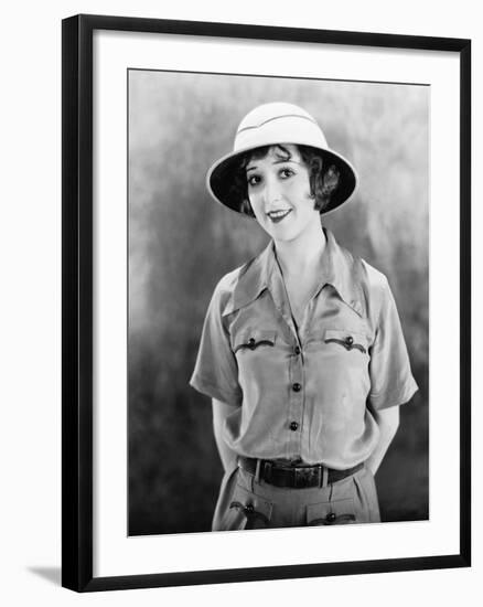 Portrait of Woman in Safari Clothes-null-Framed Photo
