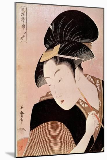 Portrait of Woman Japanese Print by Utamaro Kitagawa (1753-1806), 18Th Century. Paris, Guimet Museu-Kitagawa Utamaro-Mounted Giclee Print