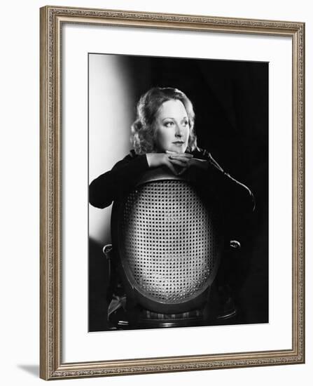 Portrait of Woman on Chair-null-Framed Photo