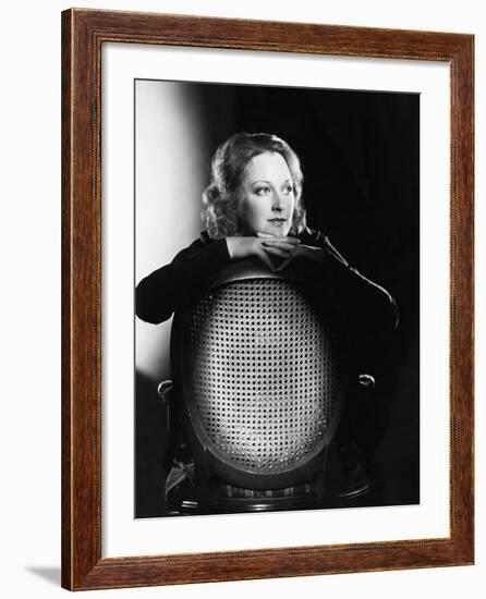 Portrait of Woman on Chair-null-Framed Photo