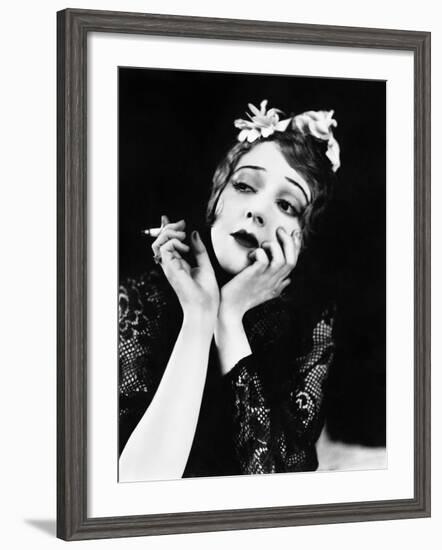 Portrait of Woman Smoking-null-Framed Photo