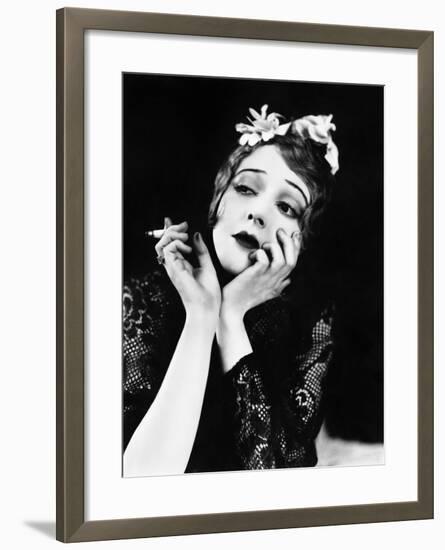 Portrait of Woman Smoking-null-Framed Photo