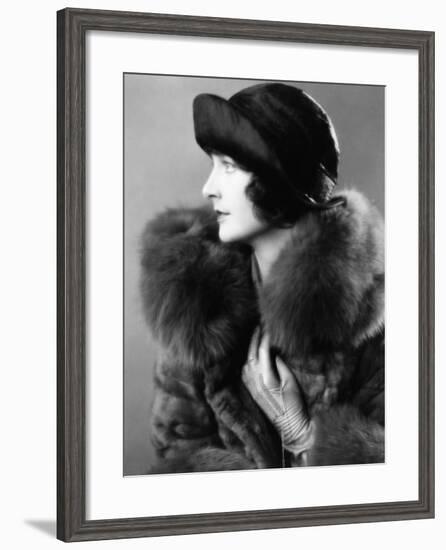 Portrait of Woman Wearing Fur Coat-null-Framed Photo