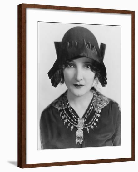 Portrait of Woman Wearing Hat and Necklace-null-Framed Photo