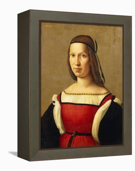 Portrait of Woman-Domenico Ghirlandaio-Framed Premier Image Canvas