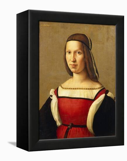 Portrait of Woman-Domenico Ghirlandaio-Framed Premier Image Canvas