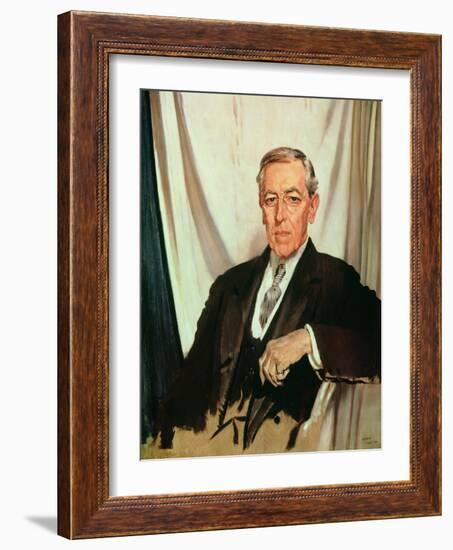 Portrait of Woodrow Wilson (1856-1924) c.1919-Sir William Orpen-Framed Giclee Print