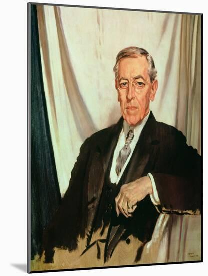 Portrait of Woodrow Wilson (1856-1924) c.1919-Sir William Orpen-Mounted Giclee Print