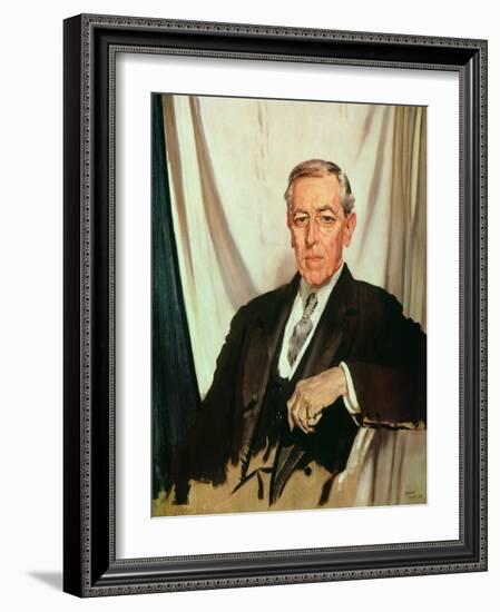 Portrait of Woodrow Wilson (1856-1924) c.1919-Sir William Orpen-Framed Giclee Print