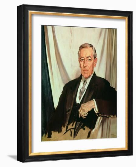 Portrait of Woodrow Wilson (1856-1924) c.1919-Sir William Orpen-Framed Giclee Print