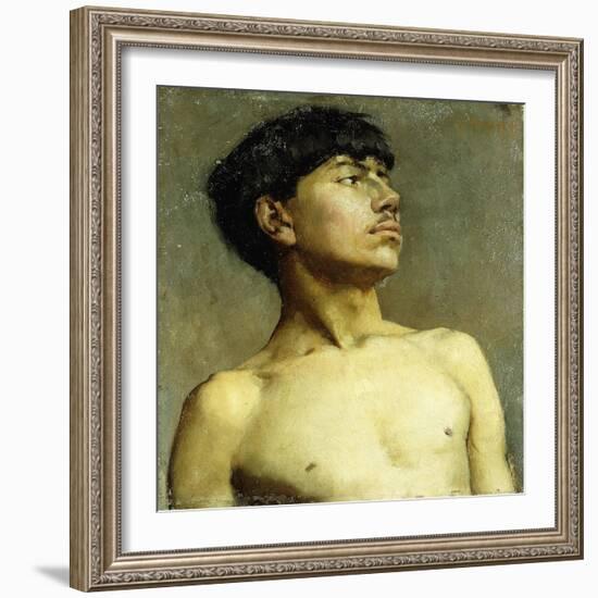 Portrait of Xavier Martinez, (Oil on Canvas Laid on Panel)-Arthur Frank Mathews-Framed Giclee Print