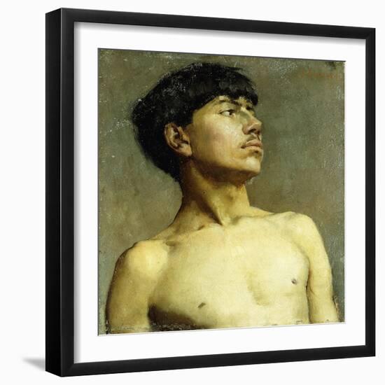 Portrait of Xavier Martinez, (Oil on Canvas Laid on Panel)-Arthur Frank Mathews-Framed Giclee Print