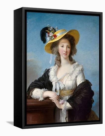 Portrait of Yolande Gabrielle Martine De Polastron, Duchess of Polignac (1749-1793) with the Straw-Elisabeth Louise Vigee-LeBrun-Framed Premier Image Canvas