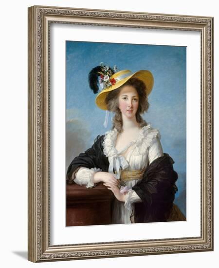 Portrait of Yolande Gabrielle Martine De Polastron, Duchess of Polignac (1749-1793) with the Straw-Elisabeth Louise Vigee-LeBrun-Framed Giclee Print