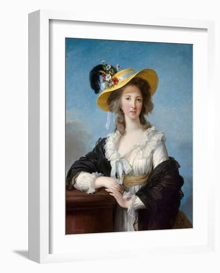 Portrait of Yolande Gabrielle Martine De Polastron, Duchess of Polignac (1749-1793) with the Straw-Elisabeth Louise Vigee-LeBrun-Framed Giclee Print