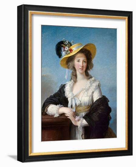 Portrait of Yolande Gabrielle Martine De Polastron, Duchess of Polignac (1749-1793) with the Straw-Elisabeth Louise Vigee-LeBrun-Framed Giclee Print