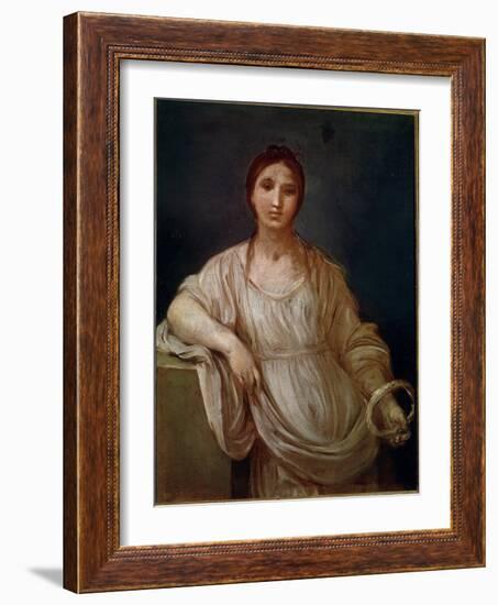 Portrait of Young Girl with a Crown (Painting, 1640-1642)-Guido Reni-Framed Giclee Print