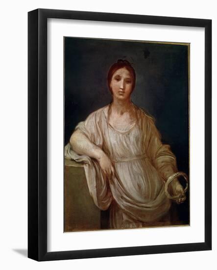 Portrait of Young Girl with a Crown (Painting, 1640-1642)-Guido Reni-Framed Giclee Print