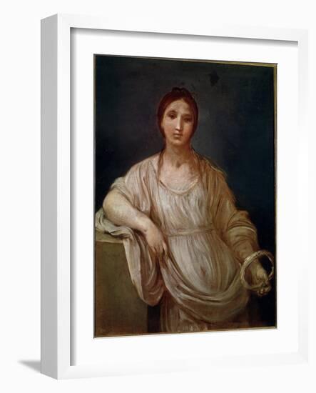 Portrait of Young Girl with a Crown (Painting, 1640-1642)-Guido Reni-Framed Giclee Print