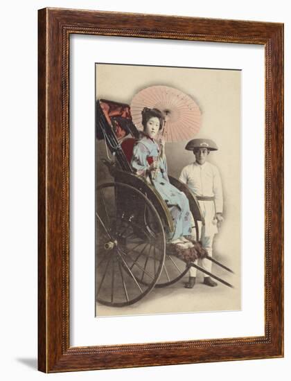 Portrait of Young Woman in Rickshaw-The Kyoto Collection-Framed Premium Giclee Print