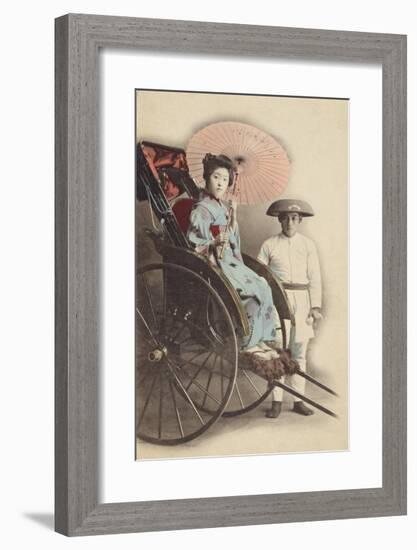 Portrait of Young Woman in Rickshaw-The Kyoto Collection-Framed Premium Giclee Print