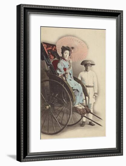 Portrait of Young Woman in Rickshaw-The Kyoto Collection-Framed Premium Giclee Print