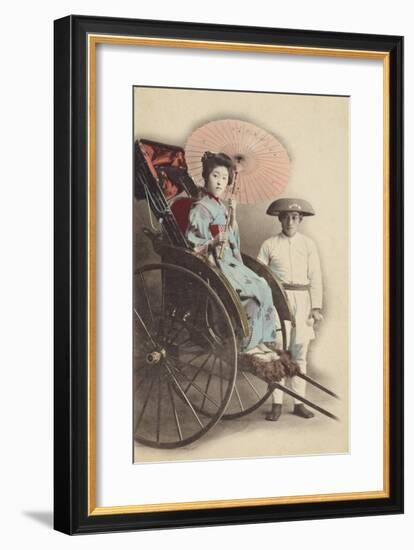 Portrait of Young Woman in Rickshaw-The Kyoto Collection-Framed Premium Giclee Print