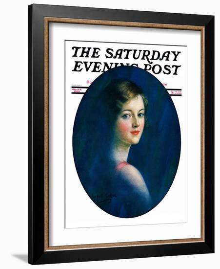 "Portrait of Young Woman," Saturday Evening Post Cover, March 8, 1930-William Haskell Coffin-Framed Giclee Print