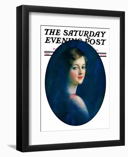 "Portrait of Young Woman," Saturday Evening Post Cover, March 8, 1930-William Haskell Coffin-Framed Giclee Print