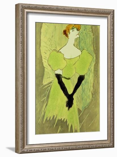 Portrait of Yvette Guilbert-Henri de Toulouse-Lautrec-Framed Giclee Print