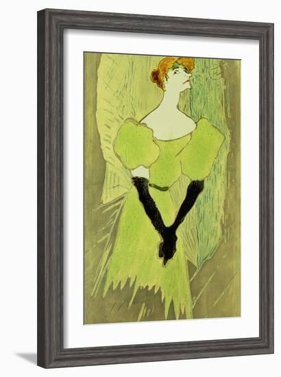 Portrait of Yvette Guilbert-Henri de Toulouse-Lautrec-Framed Giclee Print