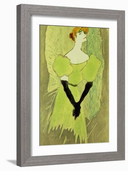 Portrait of Yvette Guilbert-Henri de Toulouse-Lautrec-Framed Giclee Print