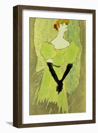 Portrait of Yvette Guilbert-Henri de Toulouse-Lautrec-Framed Giclee Print