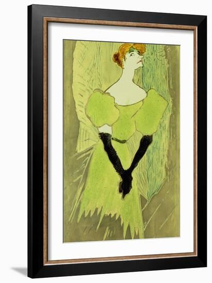 Portrait of Yvette Guilbert-Henri de Toulouse-Lautrec-Framed Giclee Print