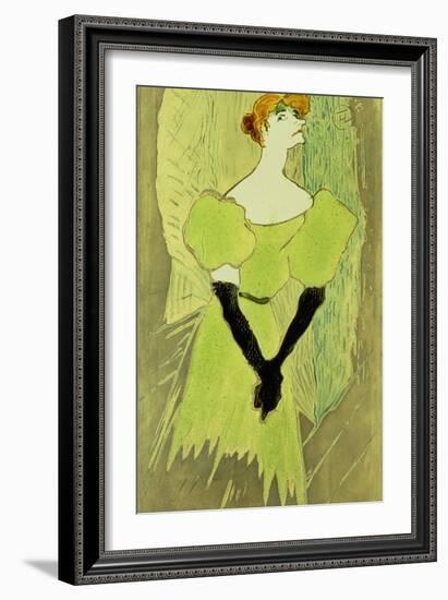 Portrait of Yvette Guilbert-Henri de Toulouse-Lautrec-Framed Giclee Print