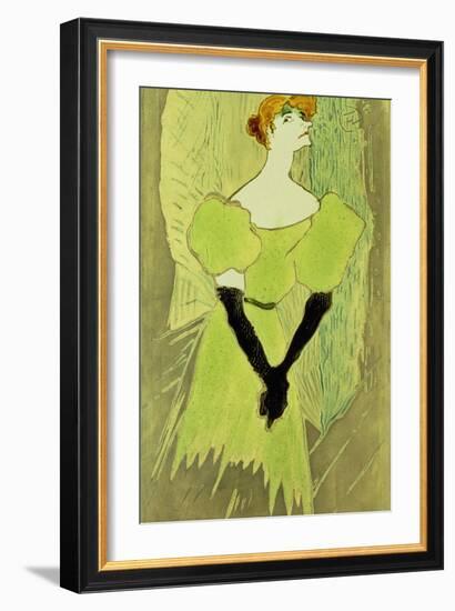 Portrait of Yvette Guilbert-Henri de Toulouse-Lautrec-Framed Giclee Print