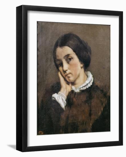 Portrait of Zelie Courbet 1846-Gustave Courbet-Framed Giclee Print