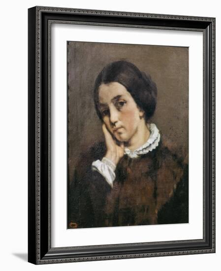 Portrait of Zelie Courbet 1846-Gustave Courbet-Framed Giclee Print