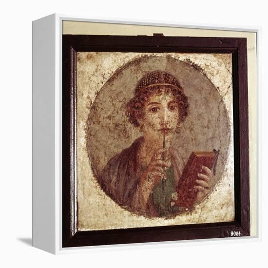 Portrait painting of Sappho, Pompeii, Italy. Artist: Unknown-Unknown-Framed Premier Image Canvas