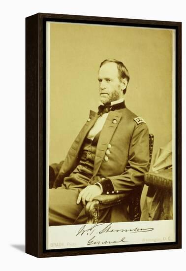 Portrait Photograph of William Tecumseh Sherman-Mathew Brady-Framed Premier Image Canvas