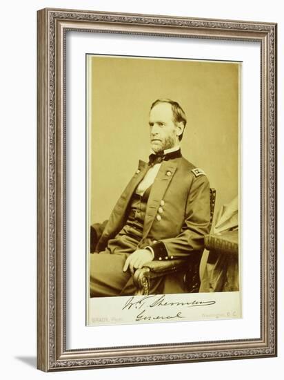 Portrait Photograph of William Tecumseh Sherman-Mathew Brady-Framed Photographic Print