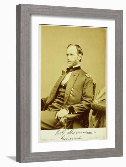 Portrait Photograph of William Tecumseh Sherman-Mathew Brady-Framed Photographic Print